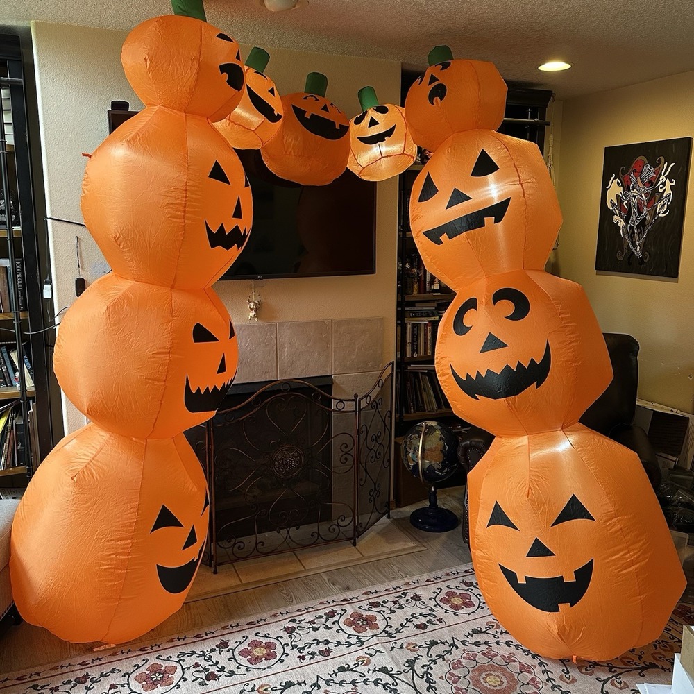 Halloween 9Ft Light-Up Jack-O'-Lantern Inflatable Archway Decoration Pumpkin